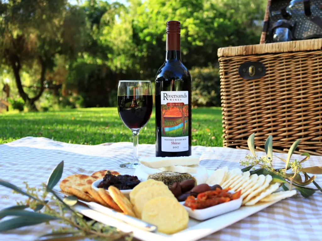 Riversands Wines vineyard alfresco lunch in St George on the outback garden tour